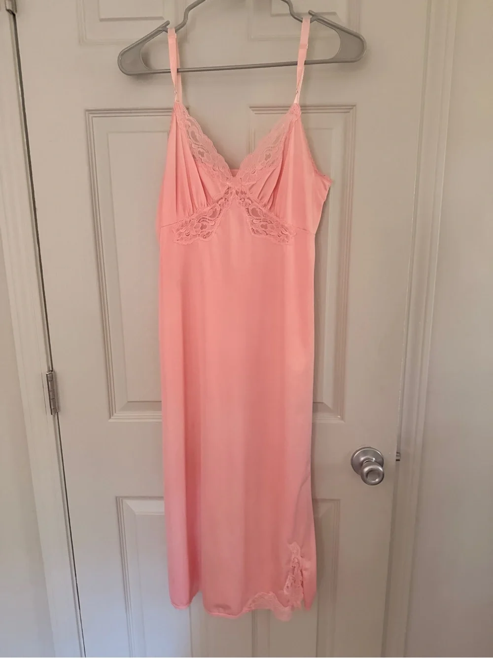 Pink Lace-Trim Slip Dress for Women